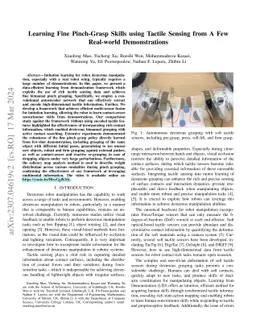 Learning Fine Pinch-Grasp Skills using Tactile Sensing from A Few
  Real-world Demonstrations