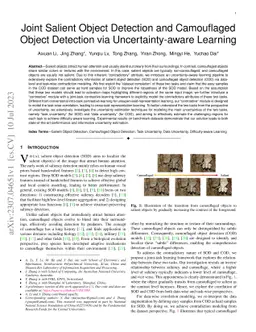 Joint Salient Object Detection and Camouflaged Object Detection via
  Uncertainty-aware Learning