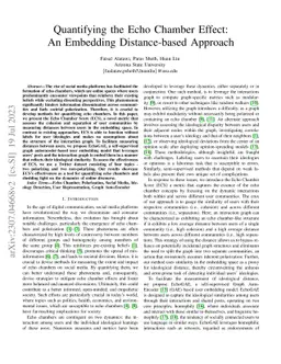 Quantifying the Echo Chamber Effect: An Embedding Distance-based
  Approach
