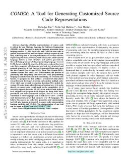 COMEX: A Tool for Generating Customized Source Code Representations