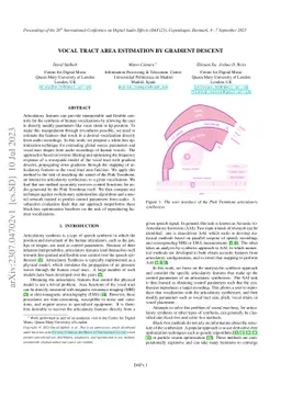 Vocal Tract Area Estimation by Gradient Descent