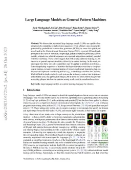 Large Language Models as General Pattern Machines