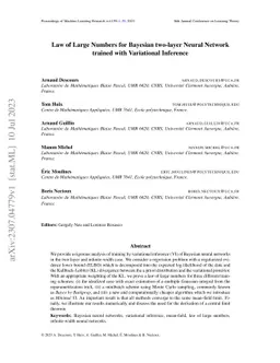 Law of Large Numbers for Bayesian two-layer Neural Network trained with
  Variational Inference