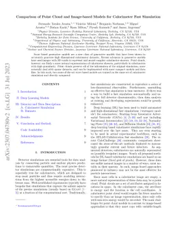 Comparison of Point Cloud and Image-based Models for Calorimeter Fast
  Simulation