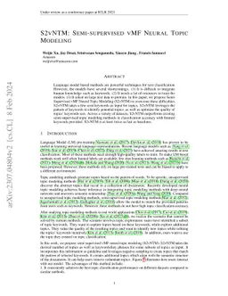 S2vNTM: Semi-supervised vMF Neural Topic Modeling