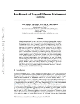 Loss Dynamics of Temporal Difference Reinforcement Learning