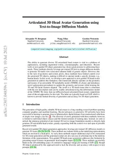 Articulated 3D Head Avatar Generation using Text-to-Image Diffusion
  Models