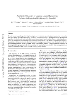 Accelerated Discovery of Machine-Learned Symmetries: Deriving the
  Exceptional Lie Groups G2, F4 and E6