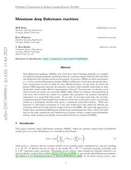 Monotone deep Boltzmann machines