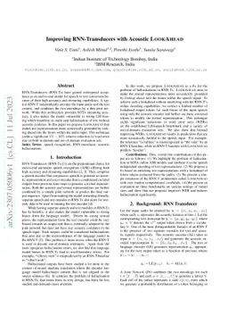 Improving RNN-Transducers with Acoustic LookAhead