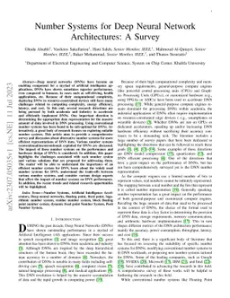 Number Systems for Deep Neural Network Architectures: A Survey
