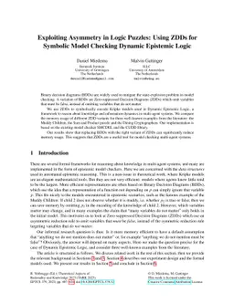 Exploiting Asymmetry in Logic Puzzles: Using ZDDs for Symbolic Model
  Checking Dynamic Epistemic Logic