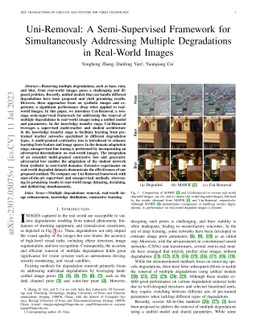 Uni-Removal: A Semi-Supervised Framework for Simultaneously Addressing
  Multiple Degradations in Real-World Images