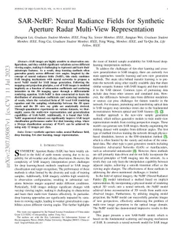 SAR-NeRF: Neural Radiance Fields for Synthetic Aperture Radar Multi-View
  Representation