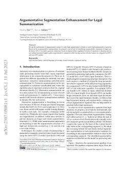 Argumentative Segmentation Enhancement for Legal Summarization