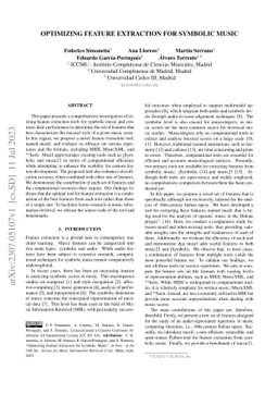 Optimizing Feature Extraction for Symbolic Music