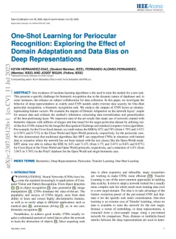 One-Shot Learning for Periocular Recognition: Exploring the Effect of
  Domain Adaptation and Data Bias on Deep Representations