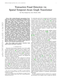 Transaction Fraud Detection via Spatial-Temporal-Aware Graph Transformer