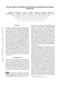 On the Effectiveness of Speech Self-supervised Learning for Music