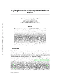 Reject option models comprising out-of-distribution detection