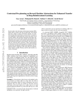 Contextual Pre-planning on Reward Machine Abstractions for Enhanced
  Transfer in Deep Reinforcement Learning