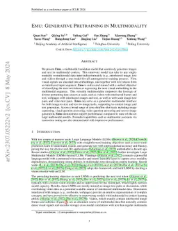 Emu: Generative Pretraining in Multimodality