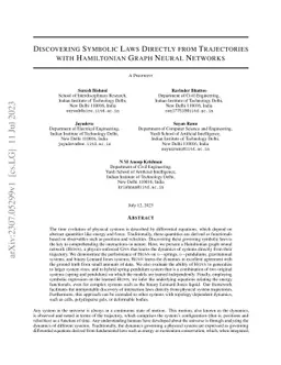 Discovering Symbolic Laws Directly from Trajectories with Hamiltonian
  Graph Neural Networks