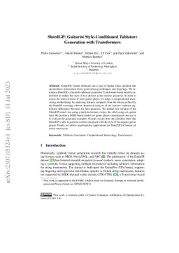 ShredGP: Guitarist Style-Conditioned Tablature Generation