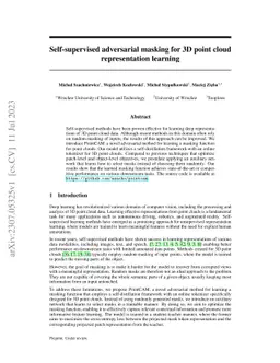 Self-supervised adversarial masking for 3D point cloud representation
  learning