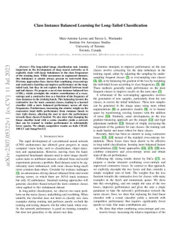 Class Instance Balanced Learning for Long-Tailed Classification