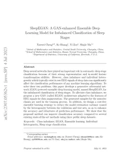 SleepEGAN: A GAN-enhanced Ensemble Deep Learning Model for Imbalanced
  Classification of Sleep Stages