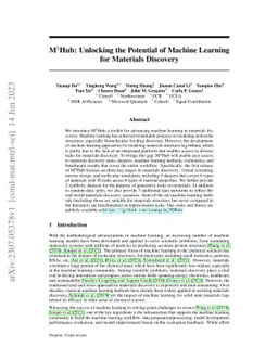 M$^2$Hub: Unlocking the Potential of Machine Learning for Materials
  Discovery