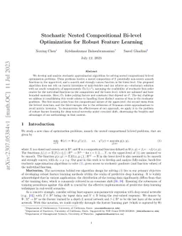 Stochastic Nested Compositional Bi-level Optimization for Robust Feature
  Learning