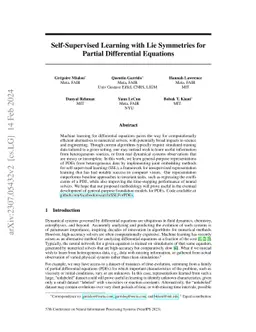 Self-Supervised Learning with Lie Symmetries for Partial Differential
  Equations