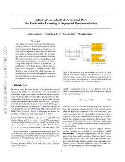 AdaptiveRec: Adaptively Construct Pairs for Contrastive Learning in
  Sequential Recommendation