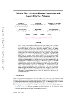 Efficient 3D Articulated Human Generation with Layered Surface Volumes