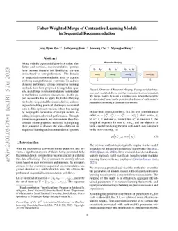 Fisher-Weighted Merge of Contrastive Learning Models in Sequential
  Recommendation