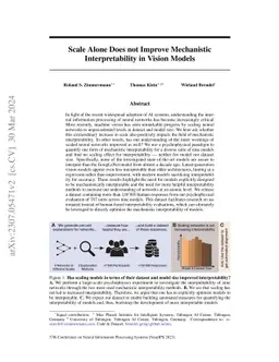 Scale Alone Does not Improve Mechanistic Interpretability in Vision
  Models