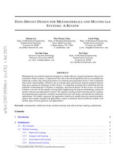 Data-Driven Design for Metamaterials and Multiscale Systems: A Review