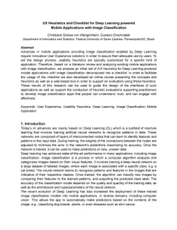 UX Heuristics and Checklist for Deep Learning powered Mobile
  Applications with Image Classification