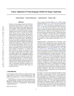Linear Alignment of Vision-language Models for Image Captioning