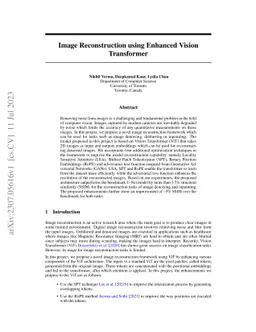 Image Reconstruction using Enhanced Vision Transformer