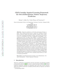 CILF:Causality Inspired Learning Framework for Out-of-Distribution
  Vehicle Trajectory Prediction