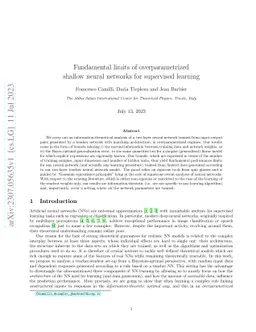 Fundamental limits of overparametrized shallow neural networks for
  supervised learning