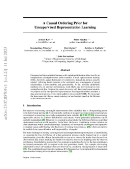 A Causal Ordering Prior for Unsupervised Representation Learning