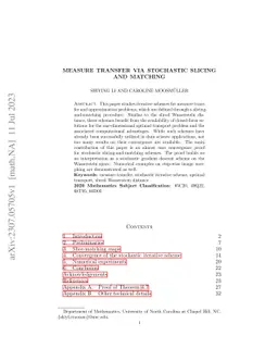 Measure transfer via stochastic slicing and matching
