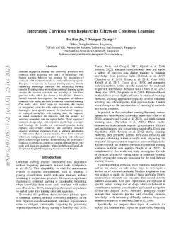 Integrating Curricula with Replays: Its Effects on Continual Learning