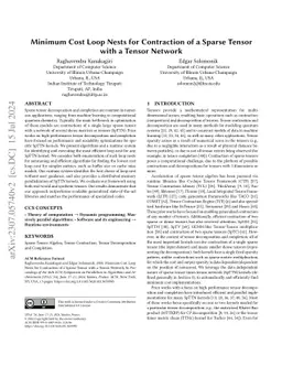 Minimum Cost Loop Nests for Contraction of a Sparse Tensor with a Tensor
  Network