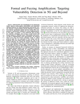 Formal and Fuzzing Amplification: Targeting Vulnerability Detection in
  5G and Beyond