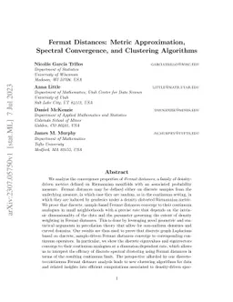 Fermat Distances: Metric Approximation, Spectral Convergence, and
  Clustering Algorithms